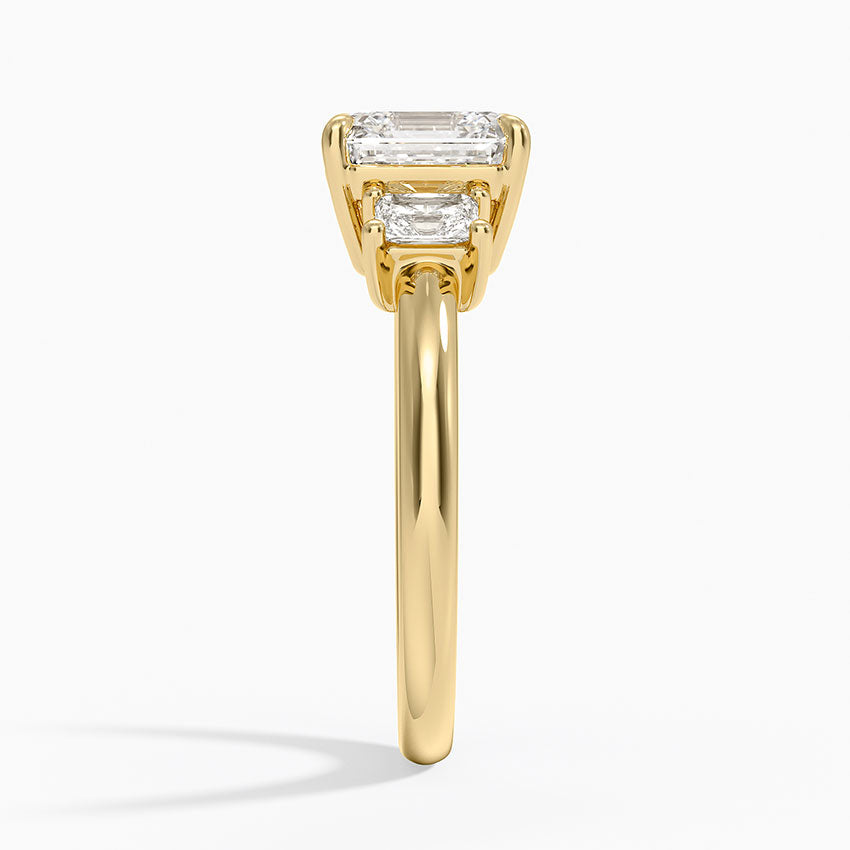 Helena Radiant-Cut Three Stone Diamond Ring (3/8 ct. tw.) - Asscher Cut Center Stone