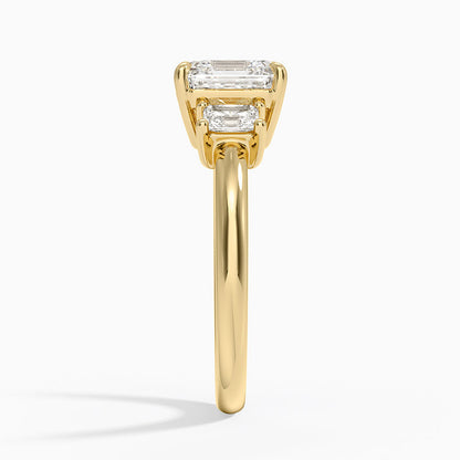 Helena Radiant-Cut Three Stone Diamond Ring (3/8 ct. tw.) - Asscher Cut Center Stone
