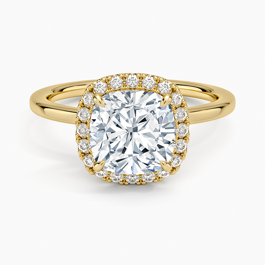 Vienna Halo Diamond Ring - Cushion Cut Center Stone