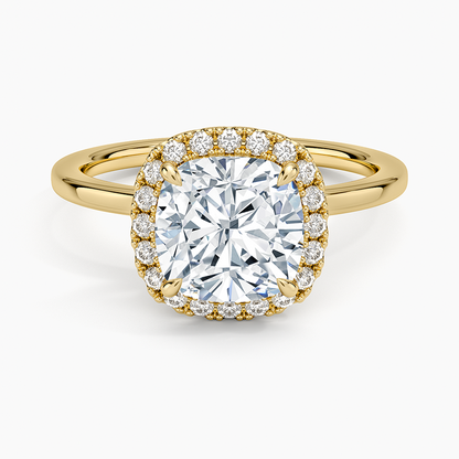 Vienna Halo Diamond Ring - Cushion Cut Center Stone