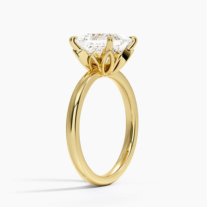 Petal 2mm Solitaire Ring - Princess Cut Center Stone