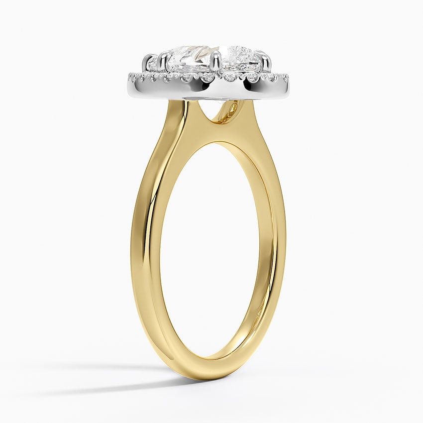 Platinum Mixed Metal Julia Halo Diamond Ring (1/5 ct. tw.) - Pear Center Stone