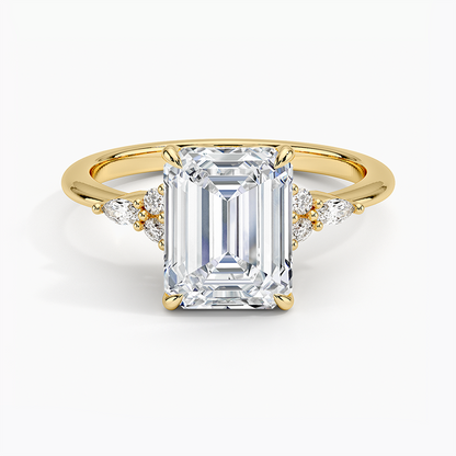Nadia Diamond Ring - Emerald Cut Center Stone