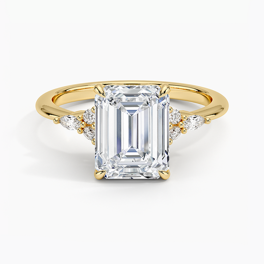 Nadia Diamond Ring - Emerald Cut Center Stone