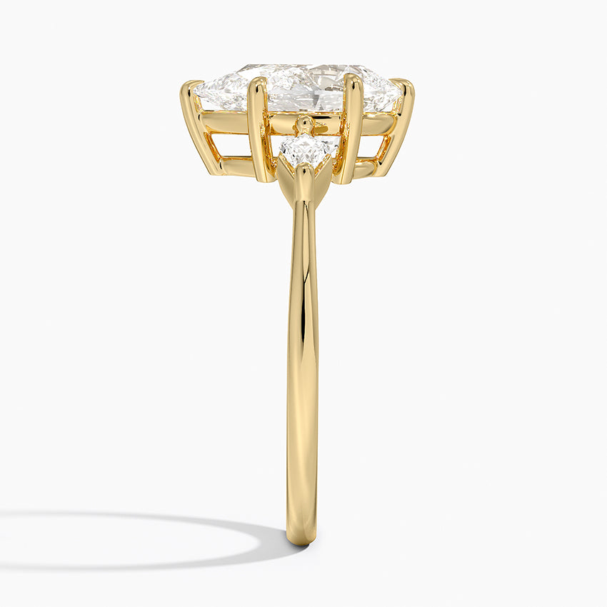 Cometa Three Stone Diamond Ring - Pear Center Stone