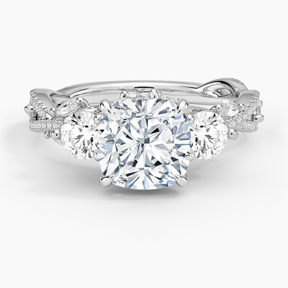Luxe Secret Garden Three Stone Diamond Ring (1 ct. tw.) - Cushion Cut Center Stone