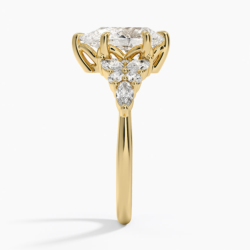 Nadia Taper Diamond Ring - Pear Center Stone