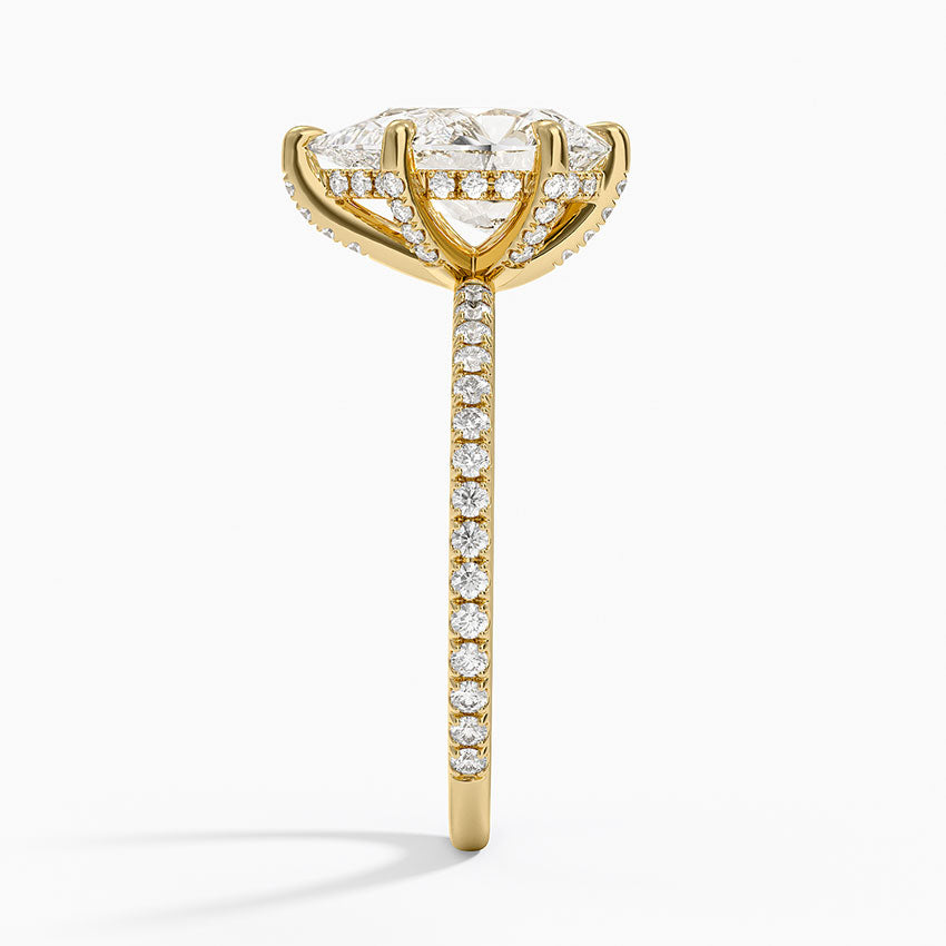 Viviana Three-Quarter Coverage Six-Prong Diamond Ring (1/3 ct. tw.) - Pear Center Stone