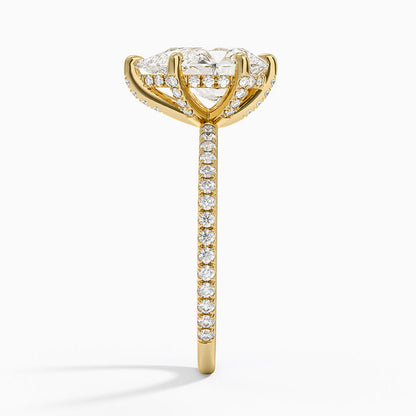 Viviana Three-Quarter Coverage Six-Prong Diamond Ring (1/3 ct. tw.) - Pear Center Stone