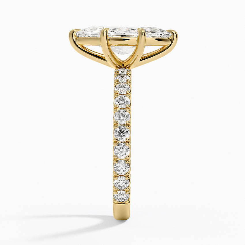 Luxe French Pavé Perfect Fit Diamond Ring (1/2 ct. tw.) - Marquise Cut Center Stone