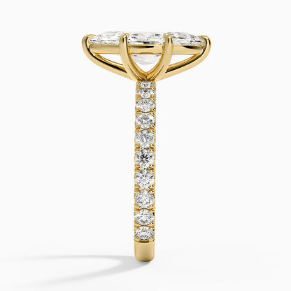 Luxe French Pavé Perfect Fit Diamond Ring (1/2 ct. tw.) - Marquise Cut Center Stone