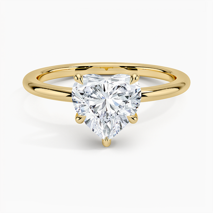 Fairmined 1.5mm Six-Prong Solitaire Ring - Heart Center Stone