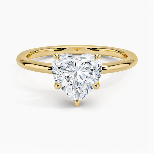 Fairmined 1.5mm Six-Prong Solitaire Ring - Heart Center Stone