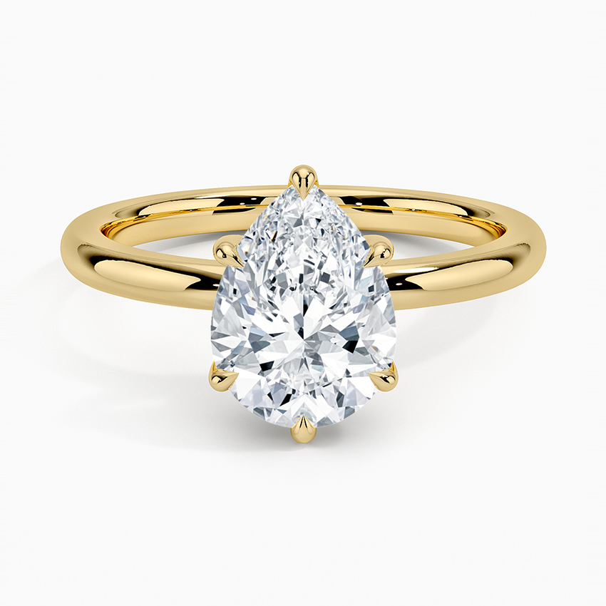 Fairmined 2mm Six-Prong Solitaire Ring - Pear Center Stone