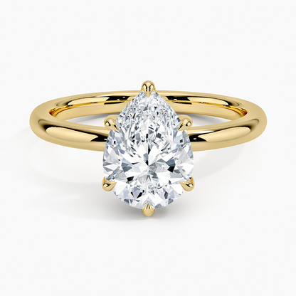 Fairmined 2mm Six-Prong Solitaire Ring - Pear Center Stone