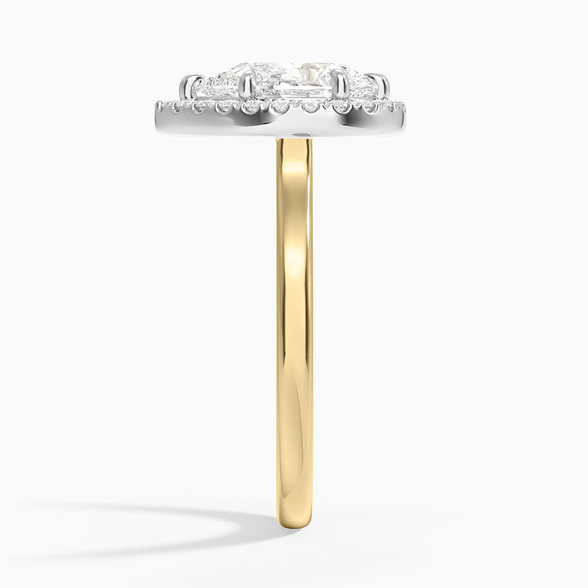 Platinum Mixed Metal Julia Halo Diamond Ring (1/5 ct. tw.) - Pear Center Stone