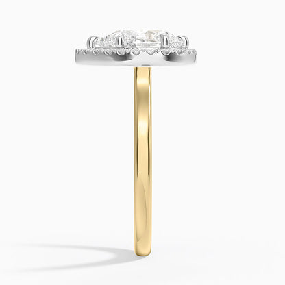Platinum Mixed Metal Julia Halo Diamond Ring (1/5 ct. tw.) - Pear Center Stone