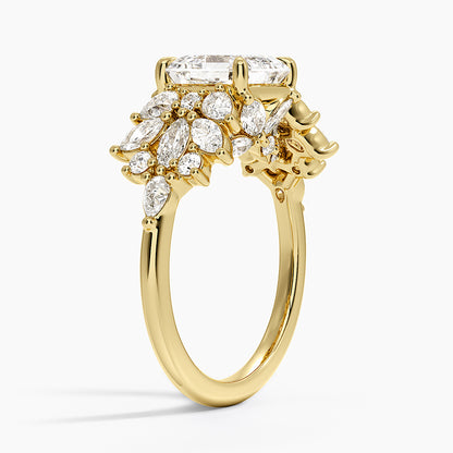 Grand Nadia Diamond Ring - Asscher Cut Center Stone
