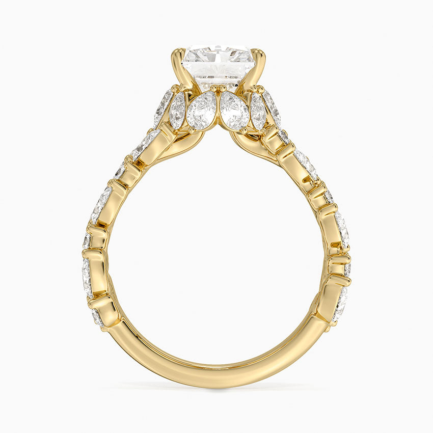 Olivetta Double Row Diamond Ring (2 1/2 ct. tw.) - Radiant Cut Center Stone