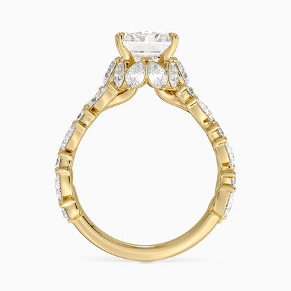 Olivetta Double Row Diamond Ring (2 1/2 ct. tw.) - Radiant Cut Center Stone
