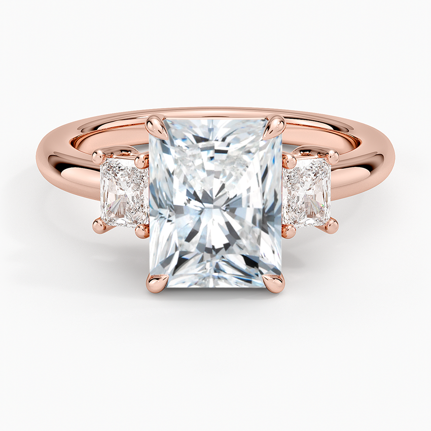 Helena Radiant-Cut Three Stone Diamond Ring (3/8 ct. tw.) - Radiant Cut Center Stone