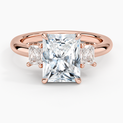 Helena Radiant-Cut Three Stone Diamond Ring (3/8 ct. tw.) - Radiant Cut Center Stone