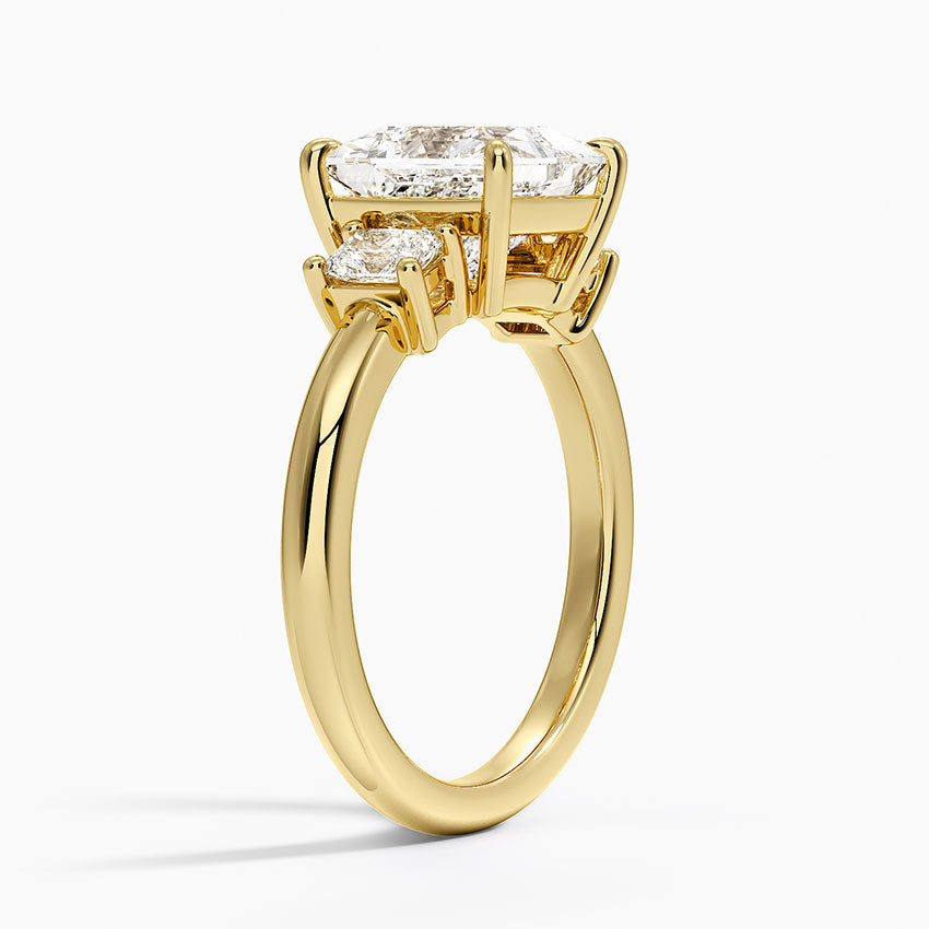 Helena Radiant-Cut Three Stone Diamond Ring (3/8 ct. tw.) - Princess Cut Center Stone