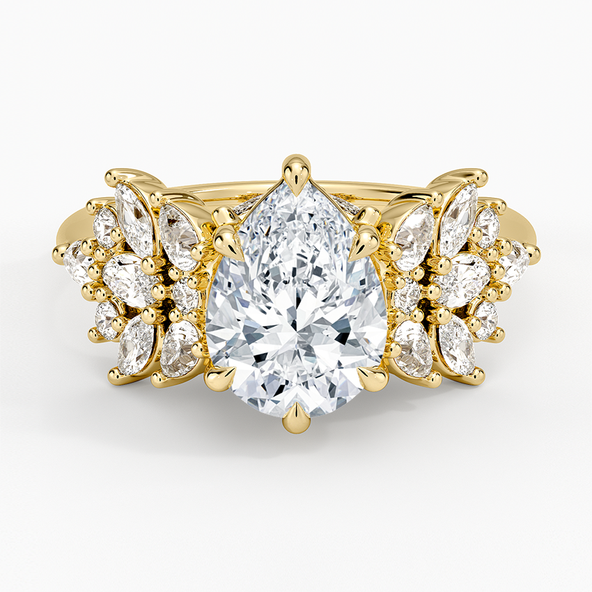 Grand Nadia Diamond Ring - Pear Center Stone