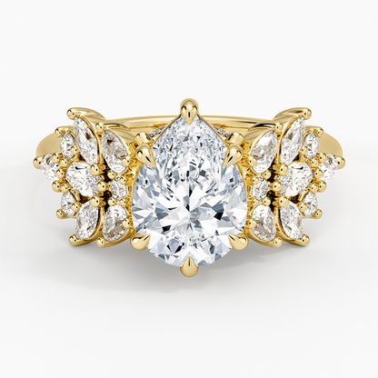 Grand Nadia Diamond Ring - Pear Center Stone