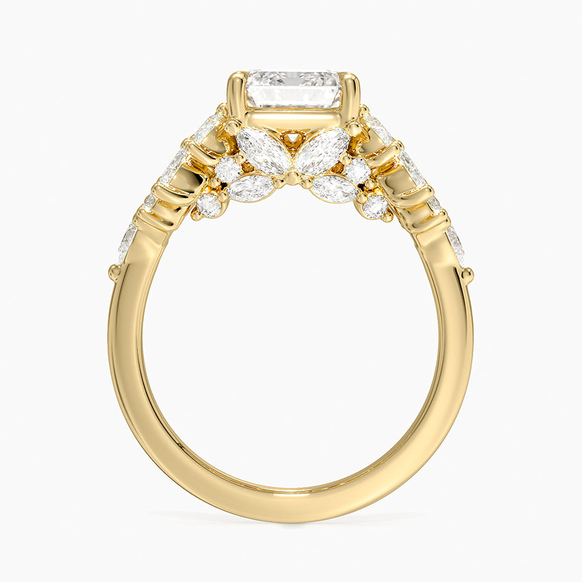 Grand Nadia Diamond Ring - Emerald Cut Center Stone
