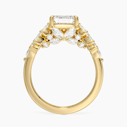 Grand Nadia Diamond Ring - Emerald Cut Center Stone