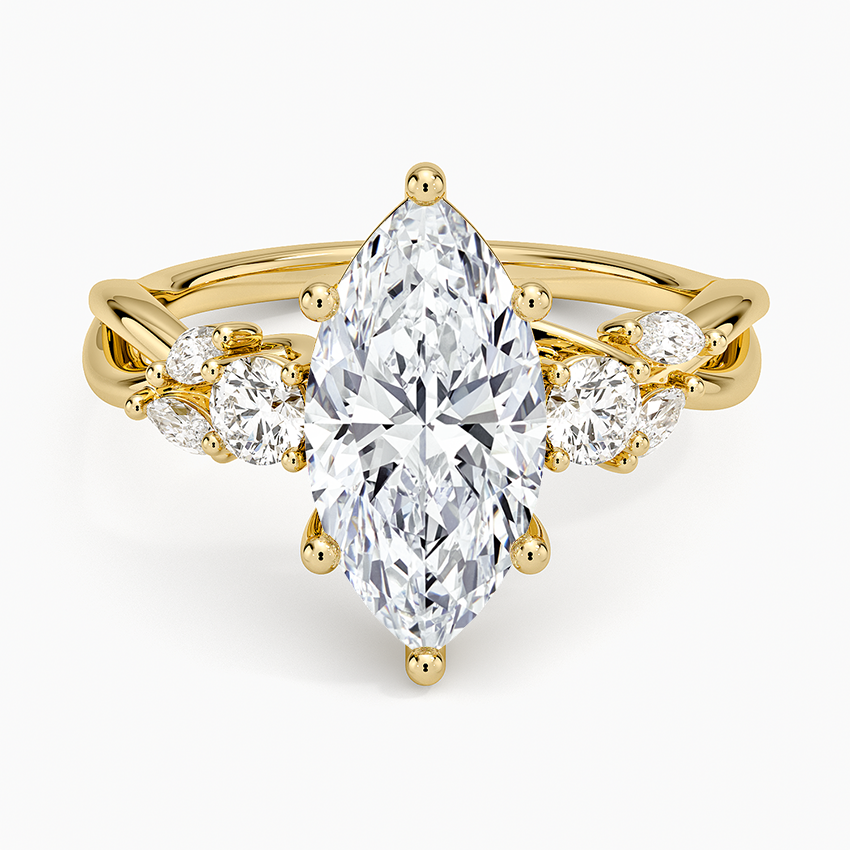 Willow Three Stone Diamond Ring (1/3 ct. tw.) - Marquise Center Stone