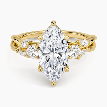 Willow Three Stone Diamond Ring (1/3 ct. tw.) - Marquise Center Stone