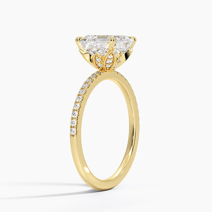 Luxe Petal Diamond Ring - Asscher Cut Center Stone