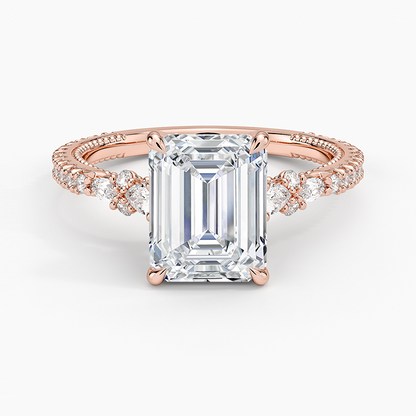 Primrose Diamond Ring - Emerald Cut Center Stone