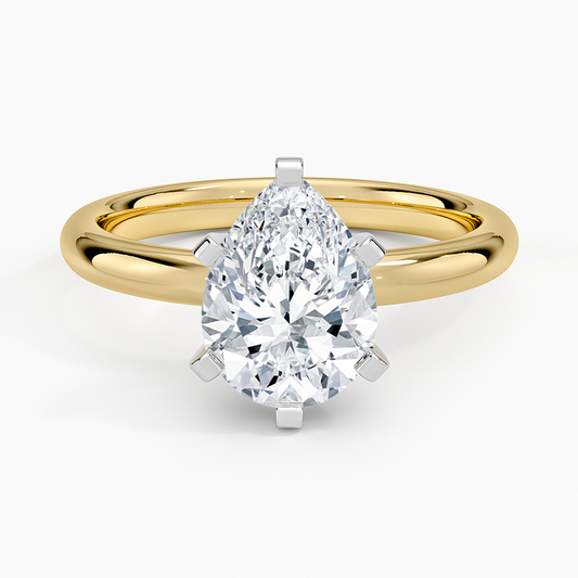 Comfort Fit 2.5mm Ring - Pear Cut Center Stone