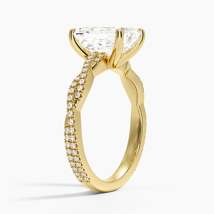 Petite Luxe Twisted Vine Diamond Ring (1/4 ct. tw.) - Emerald Cut Center Stone