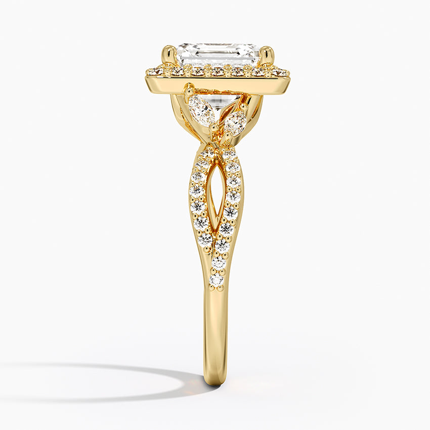 Luxe Willow Halo Diamond Ring (2/5 ct. tw.) - Asscher Cut Center Stone
