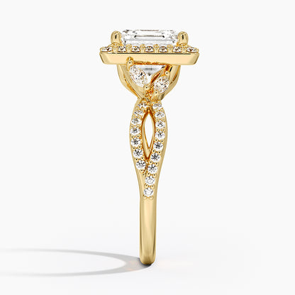 Luxe Willow Halo Diamond Ring (2/5 ct. tw.) - Asscher Cut Center Stone