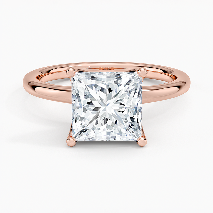 Fleur Solitaire Ring - Princess Cut Center Stone