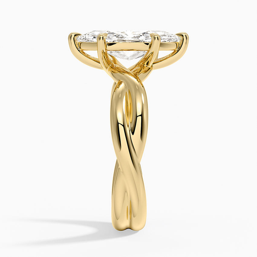 Hazel Twist Solitaire Diamond Ring - Marquise Cut Center Stone