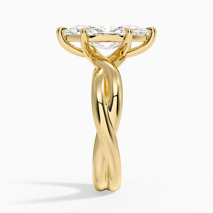 Hazel Twist Solitaire Diamond Ring - Marquise Cut Center Stone