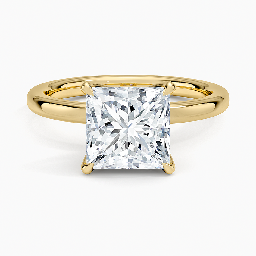 2mm Petite Elodie Perfect Fit Solitaire Ring - Princess Cut Center Stone
