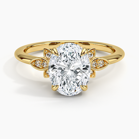 Fiore Diamond Ring - Oval Center Stone