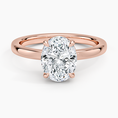 Dara Low-Profile Solitaire Ring - Oval Center Stone