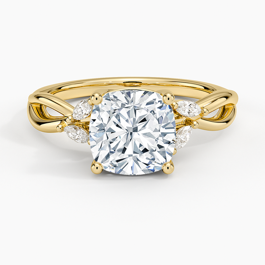 Willow Diamond Ring (1/8 ct. tw.) - Cushion Cut Center Stone