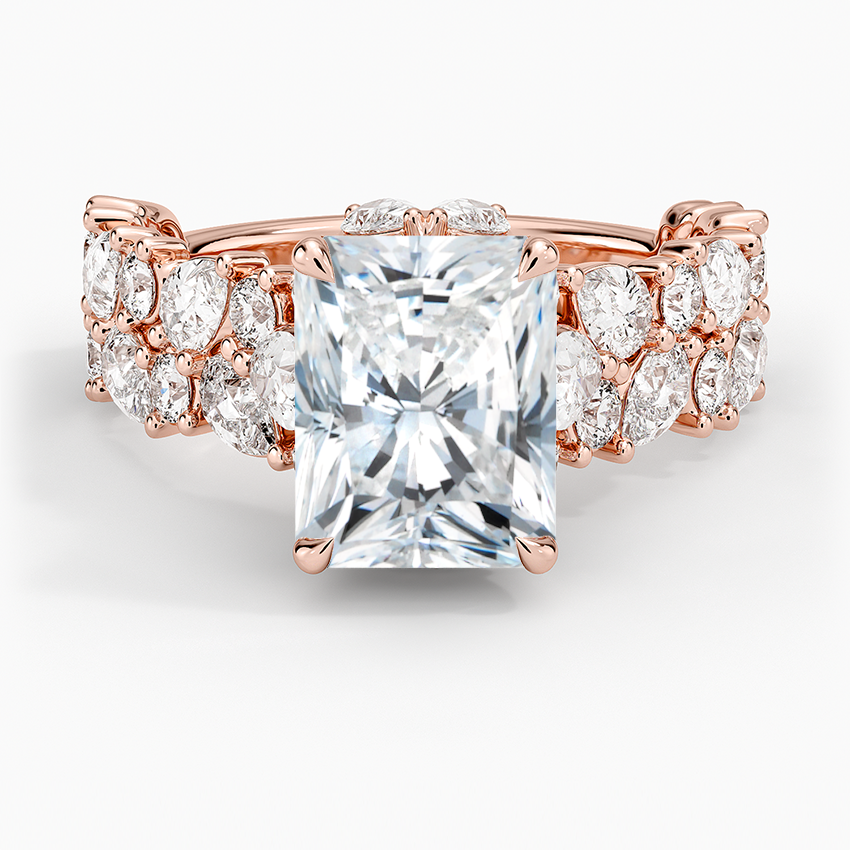 Olivetta Double Row Diamond Ring (2 1/2 ct. tw.) - Radiant Cut Center Stone