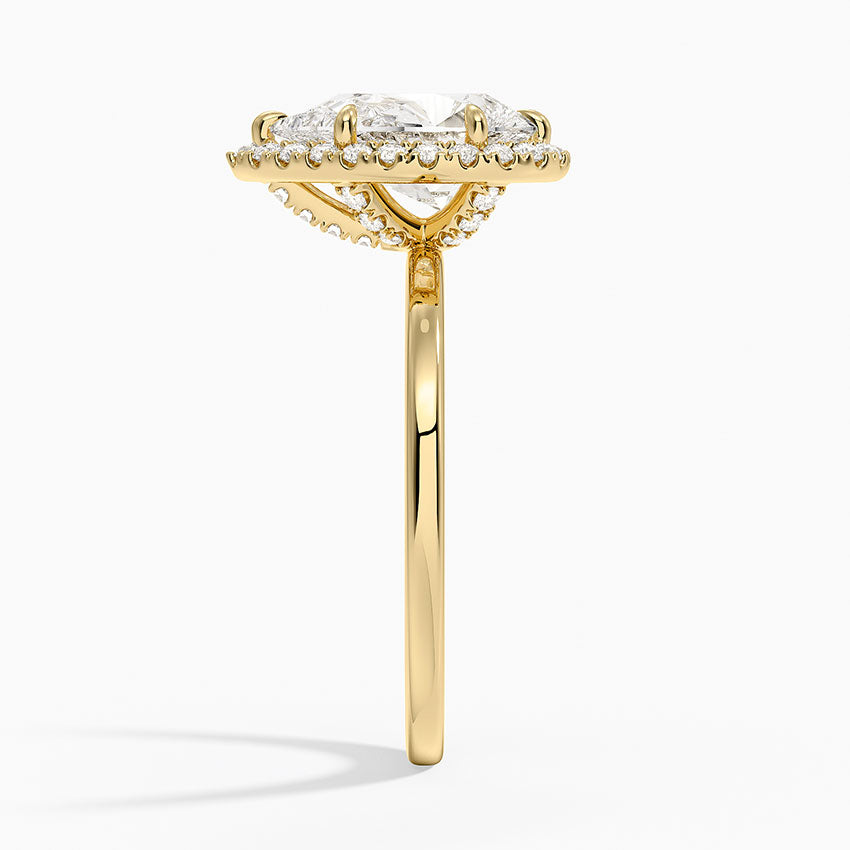 Vienna Halo Diamond Ring - Pear Cut Center Stone