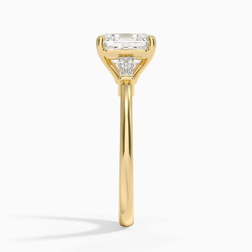 Symphony Tapered Baguette Three Stone Diamond Ring (1/5 ct. tw.) - Asscher Cut Center Stone