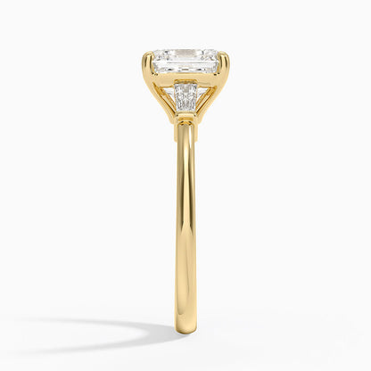 Symphony Tapered Baguette Three Stone Diamond Ring (1/5 ct. tw.) - Asscher Cut Center Stone